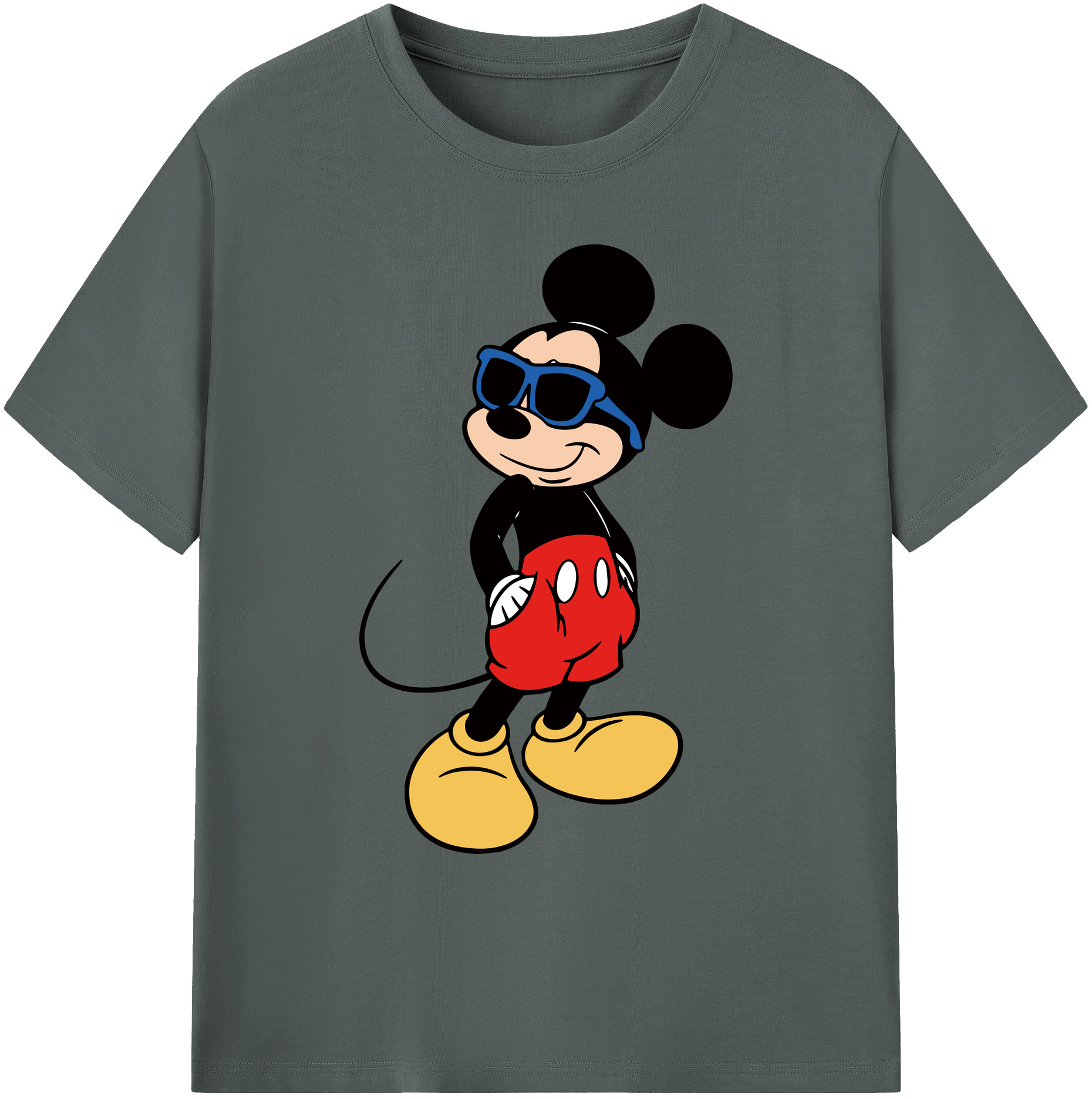 ミッキーマウス Mickey Mouse 綿100％ メンズ半袖Tシャツ｜肌触りやわらか＆通気性